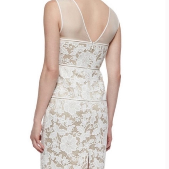 NWT TRINA TURK SHEER LACE MINI NUDE DRESS Sz 8 Party - Picture 2 of 11